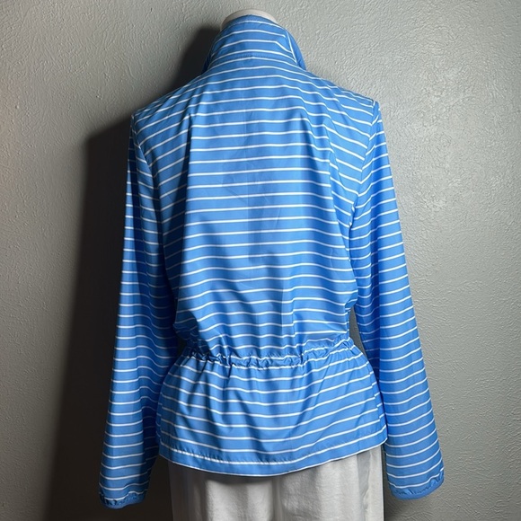 Ralph Lauren Active Sky Blue Striped Lightweight Windbreaker Zip Front Jacket M - Picture 11 of 16